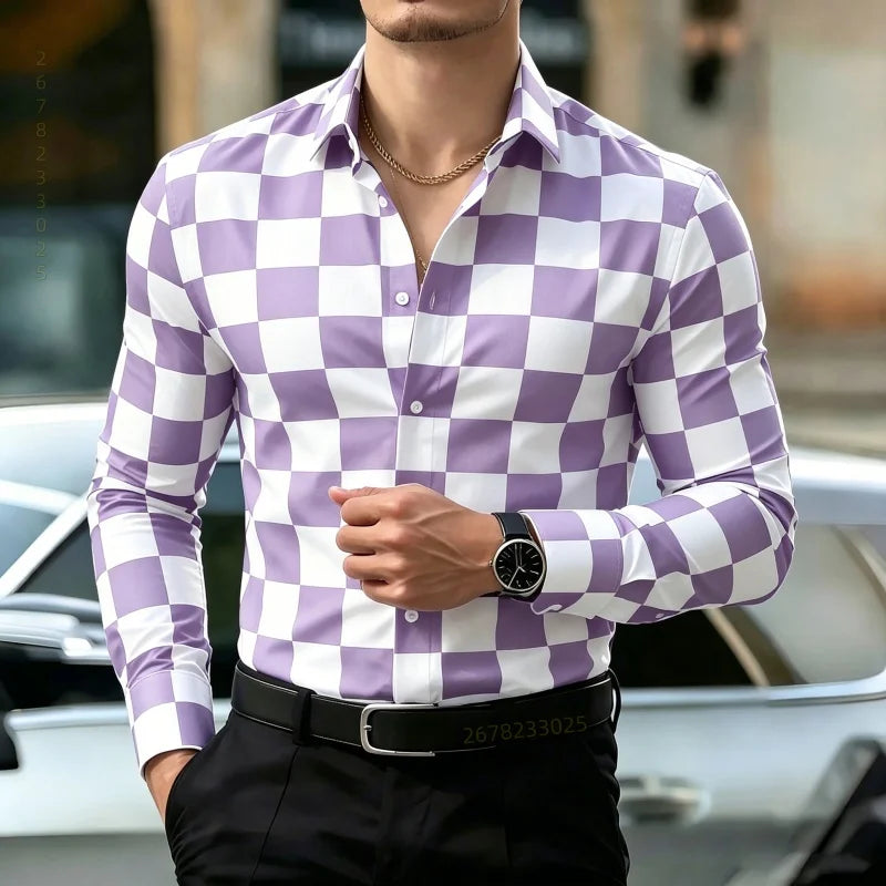 Men Smart Casual Business Shirt