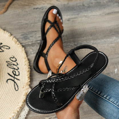 Cross-Tied Flat Sandals