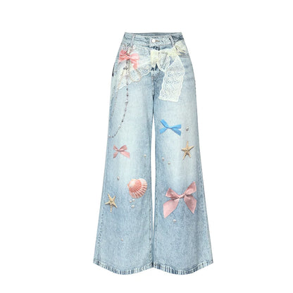Elfsack Sea Shell Print Jeans