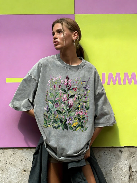 Cotton Drop-Shoulder Fruit T Shirt