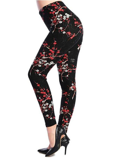 Graffiti Floral Print Leggings
