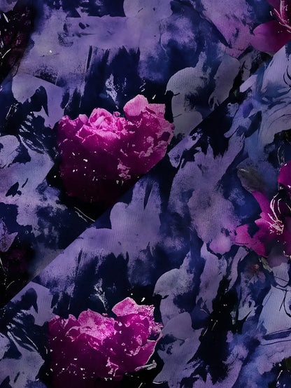 Floral Short-Sleeve Pocket Dress