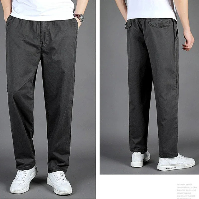 Cotton Multi-Pocket Cargo Trousers