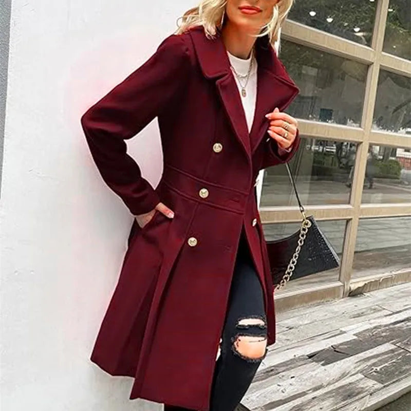 Lined Woolen Trench Coat