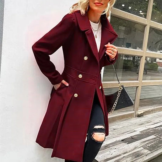 Lined Woolen Trench Coat