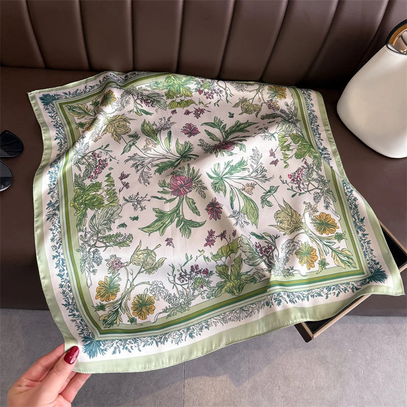 Floral Polyester Square Scarf