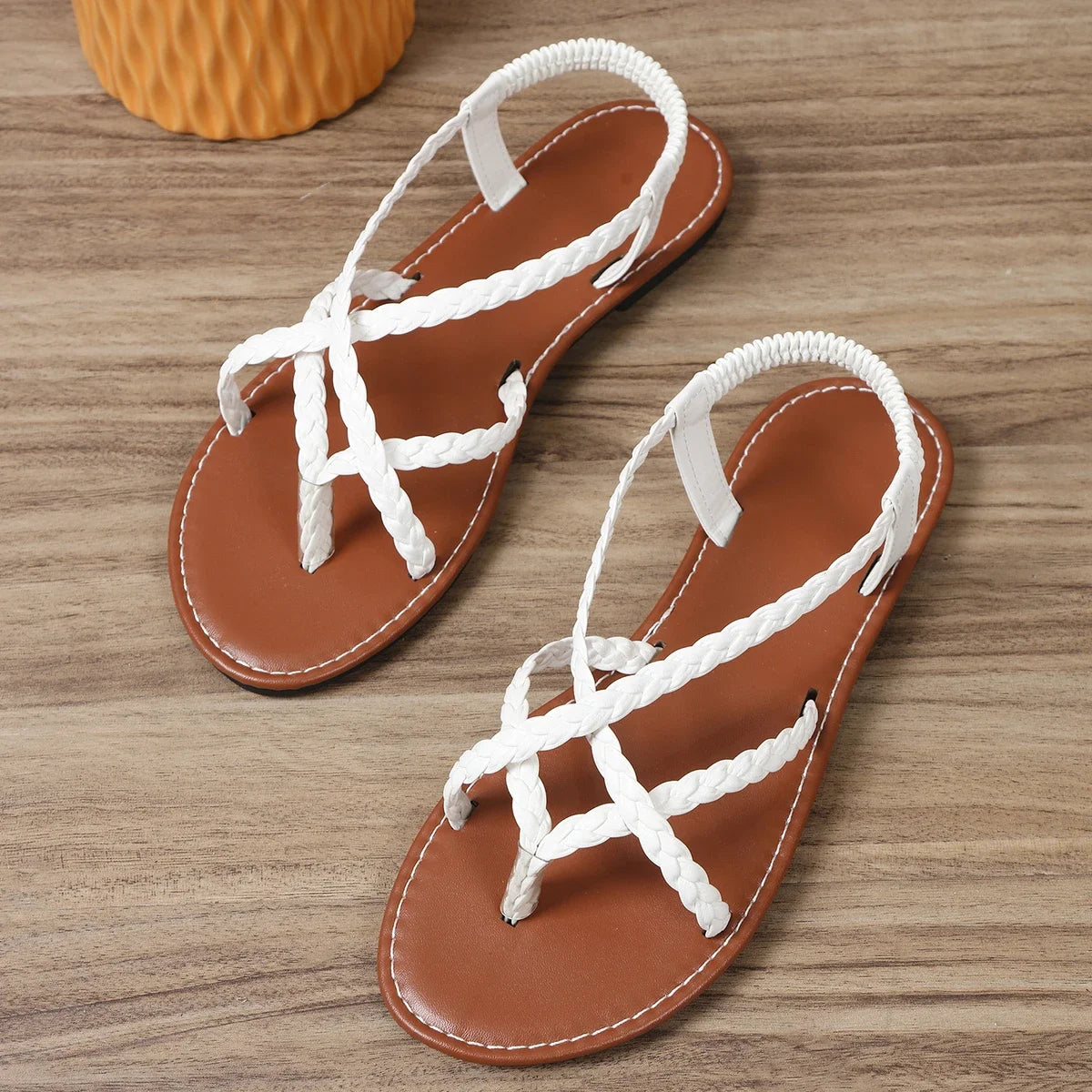 Cross-Tied Flat Sandals