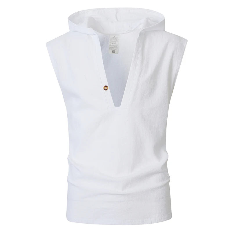 Hooded Button Beach Tank Top