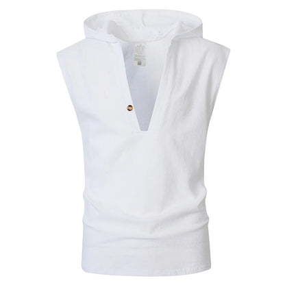 Hooded Button Beach Tank Top