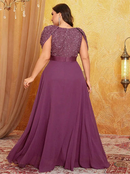 Plus Size Sparkling Evening Gown