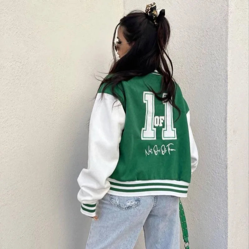 Letter Print Bomber Jacket