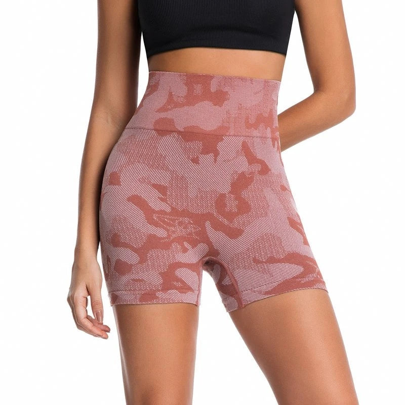 Camouflage Ribbed Yoga Shorts
