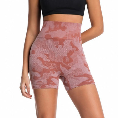 Camouflage Ribbed Yoga Shorts