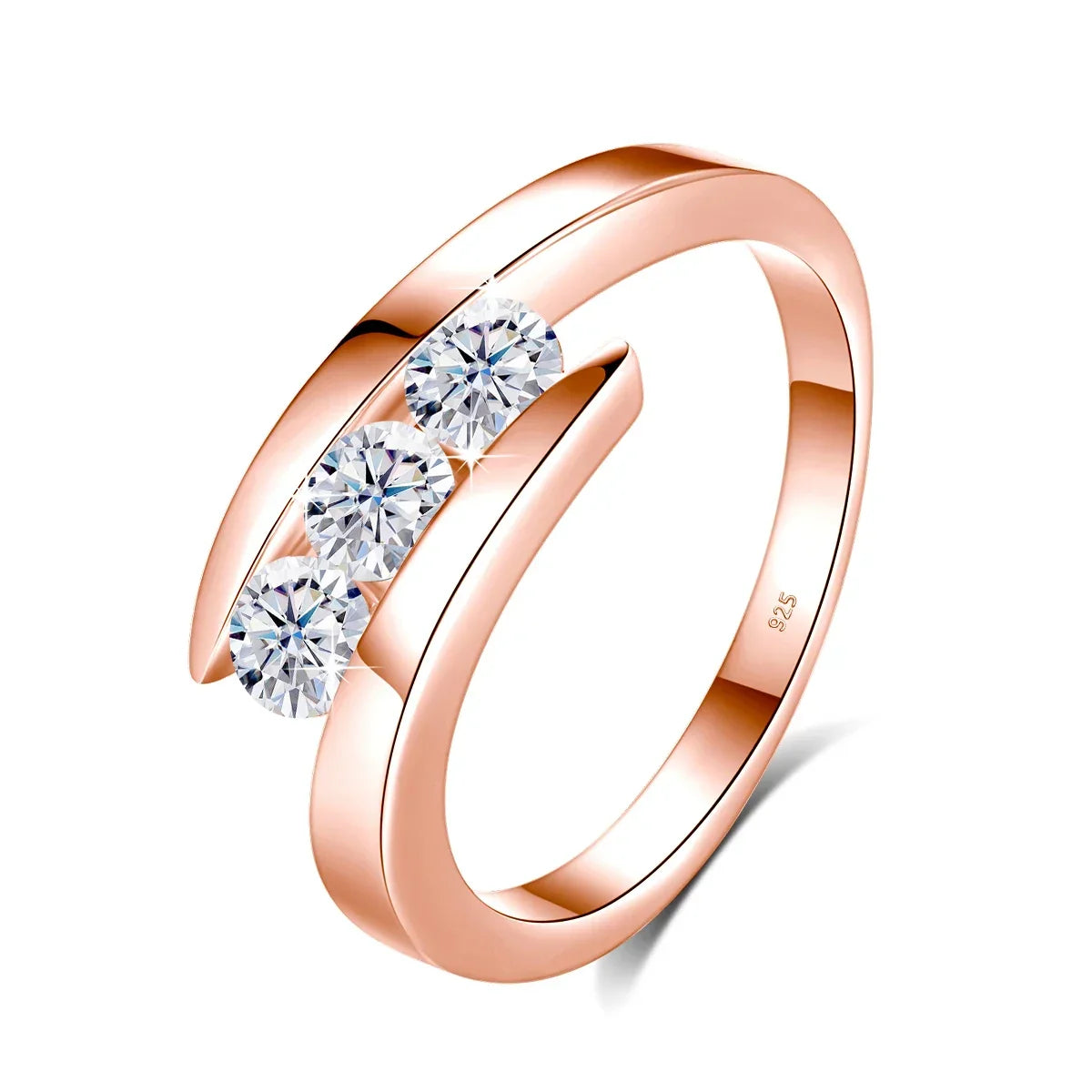 3 Stone Moissanite Ring