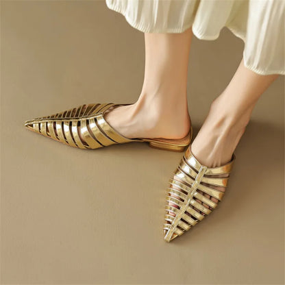 Leather Narrow Band Slippers