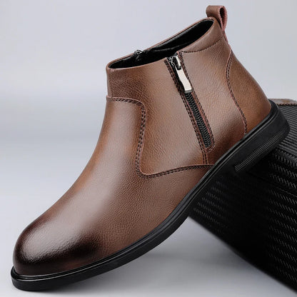 Cowhide Chelsea High-top Boots