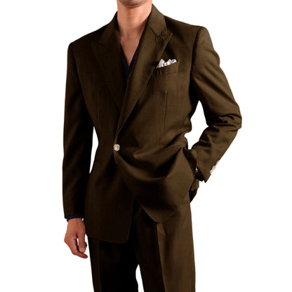 Linen Peak-Lapel Wedding Suit Set