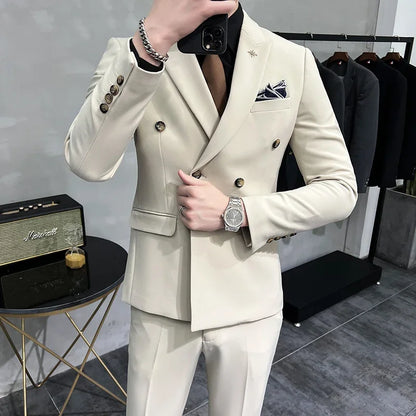 Double-Button Business Office Suit Set