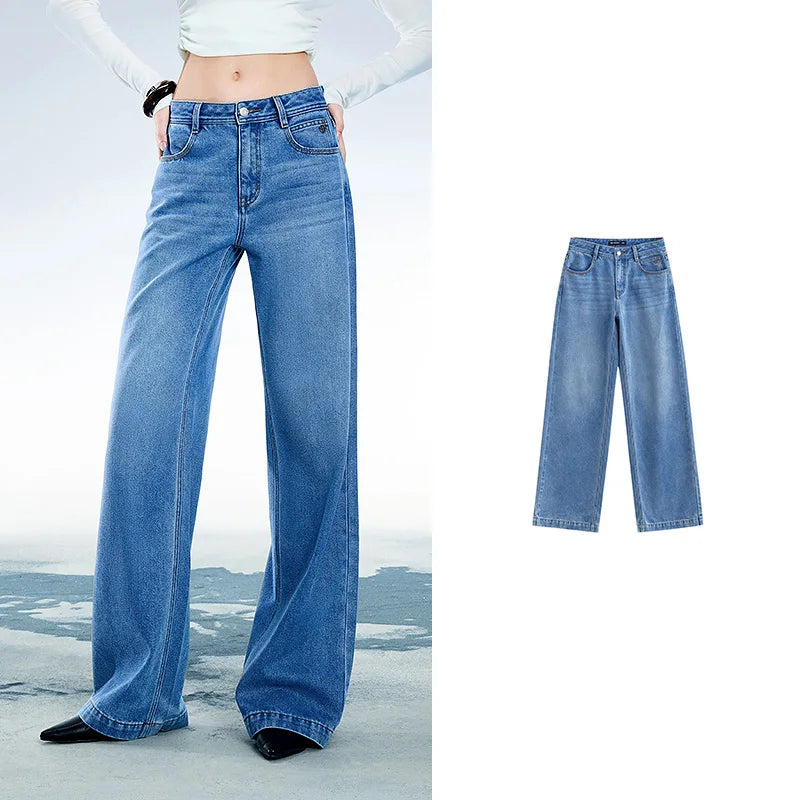 Toyouth Mid-Waist Wide-Leg Jeans