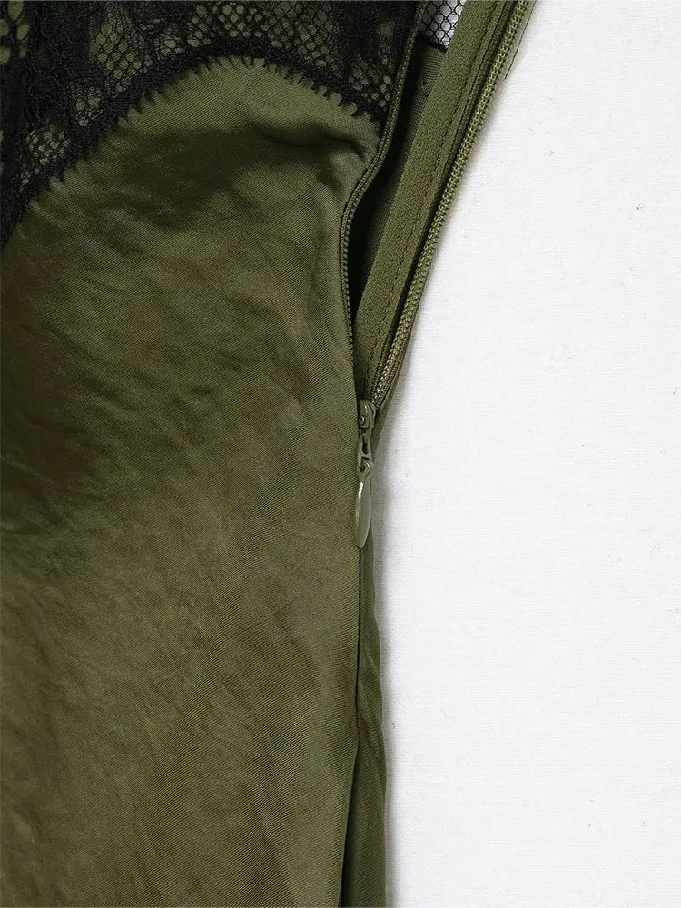 Side-Zip Lace Maxi Dress