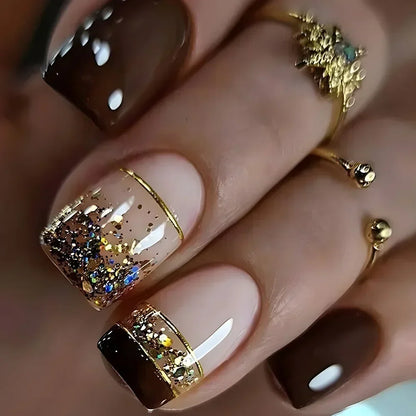 Glitter Coffin Press On Nails