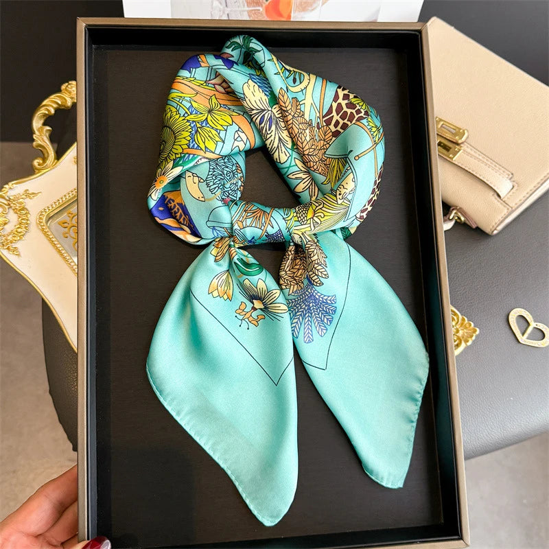 Floral Polyester Square Scarf