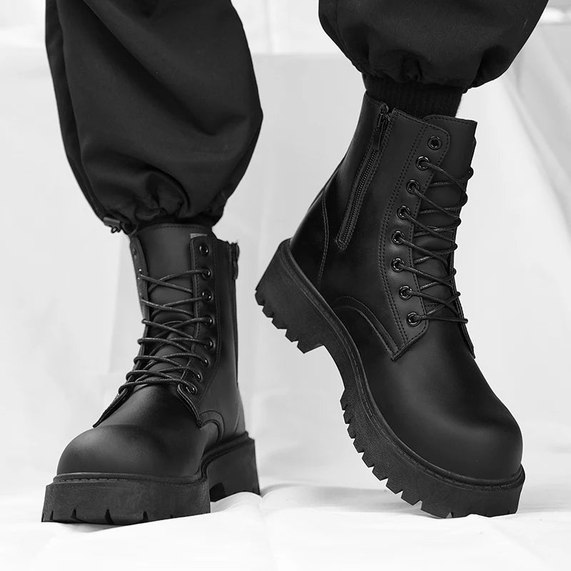 Leather High Top Boots