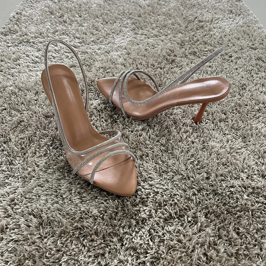 Transparent Rhinestone Sandals
