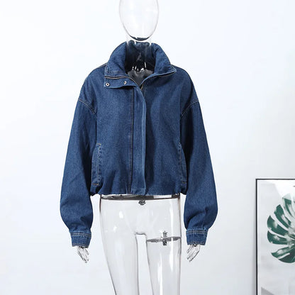 Stand Collar Single-Button Jacket