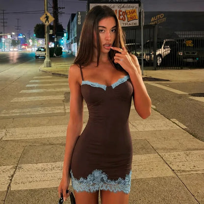 Sweetheart Lace Bustier Mini Dress