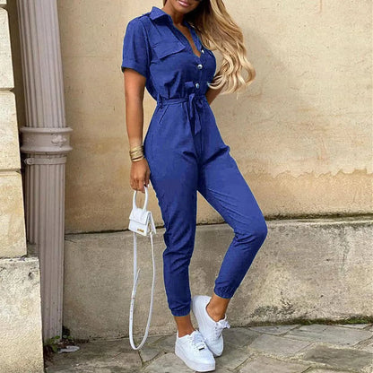 Monochromatic Belt Jumpsuit