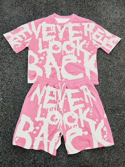 Floral Graphic O-Neck Shorts Set
