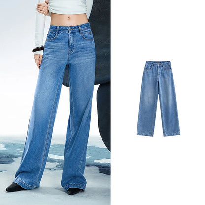 Toyouth Mid-Waist Wide-Leg Jeans