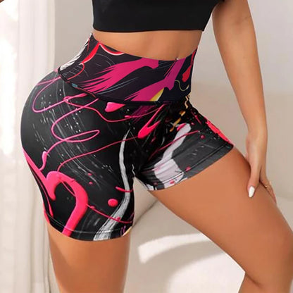 Love Print Yoga Shorts