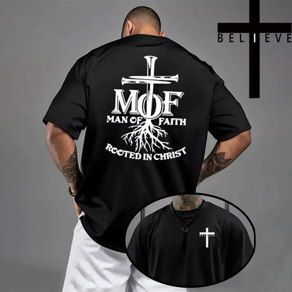 Jesus Cross Print Cotton Tee