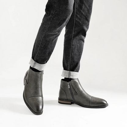 Leather Ankle Square Boots