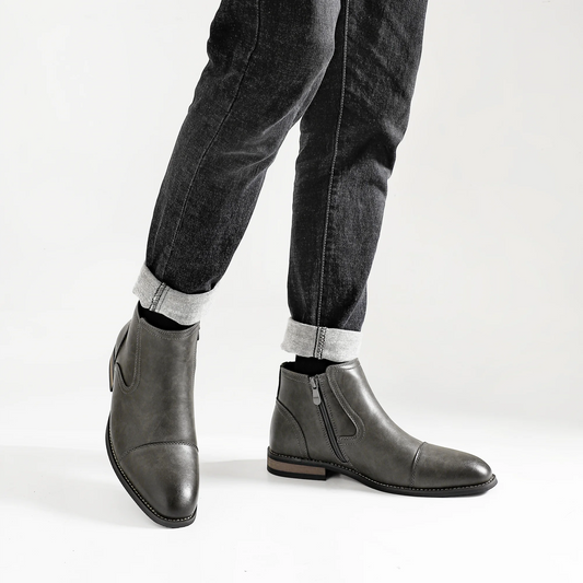 Leather Ankle Square Boots