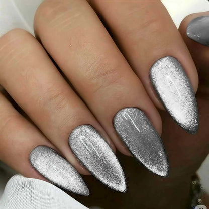 Almond Red Press Nails