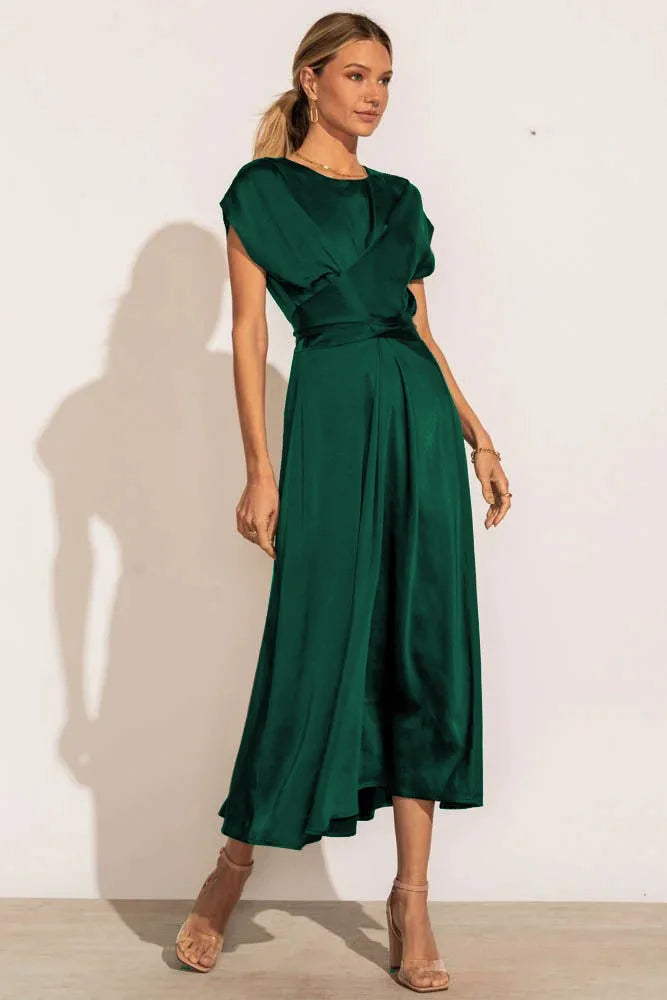 Satin Sash Evening Dress