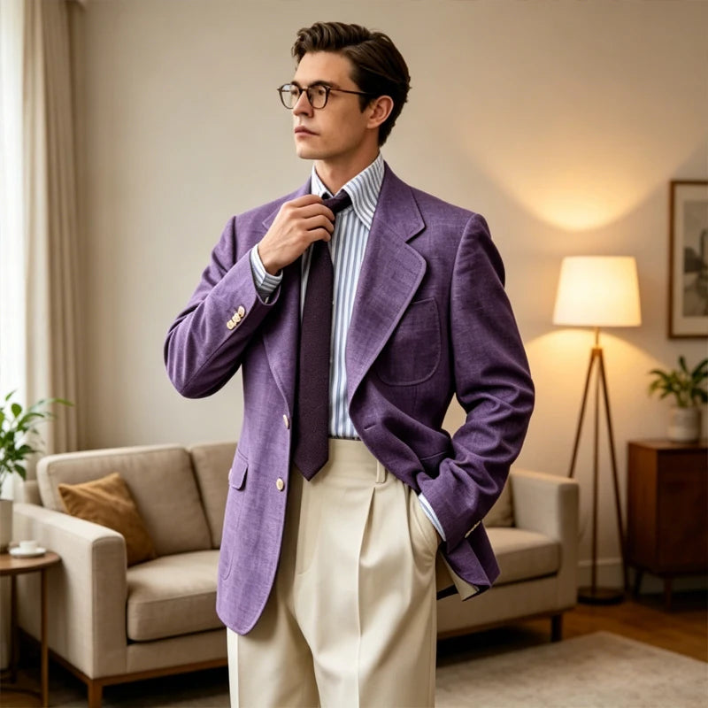 Linen Notch-Lapel Casual Blazer