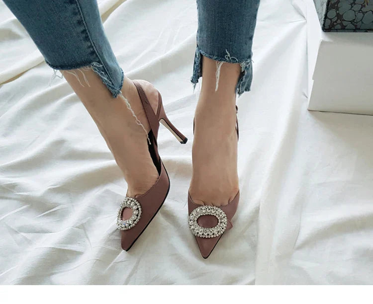Wine Red Stiletto Sandals