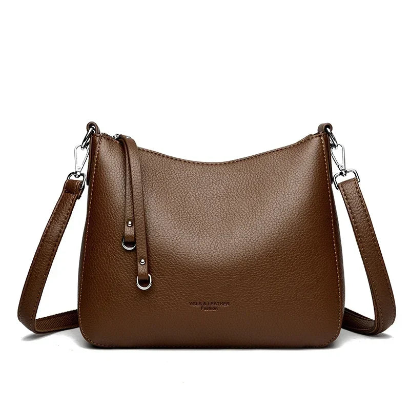 Soft Leather Shoulder Crossbody Bag