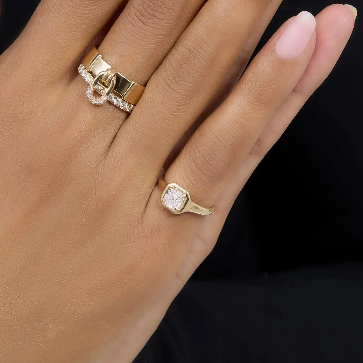 Oval CZ Adjustable Mood Ring