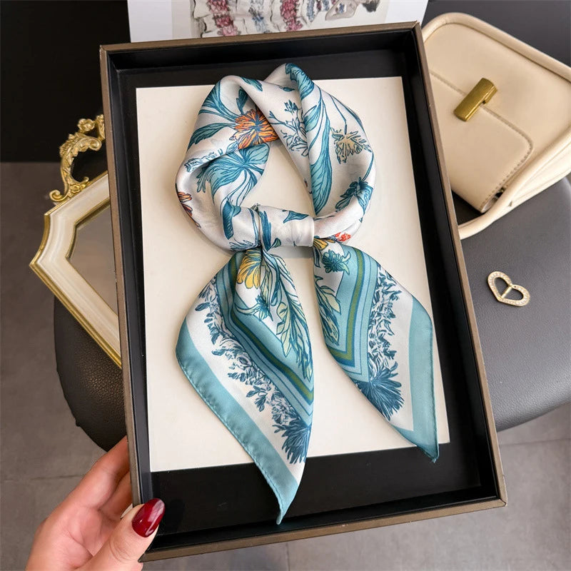 Floral Polyester Square Scarf
