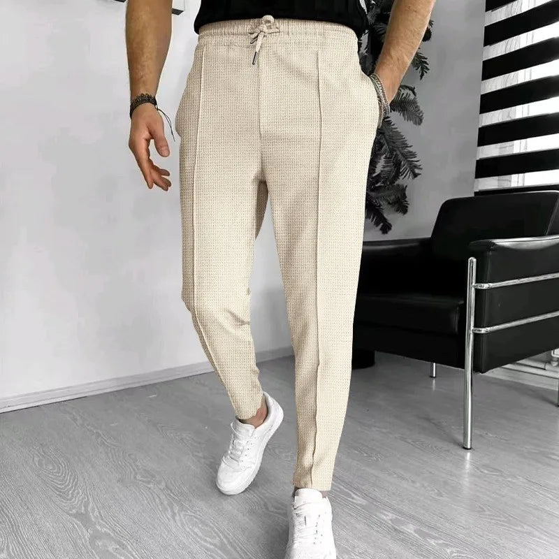 Knitted Drawstring Slim Casual Trousers