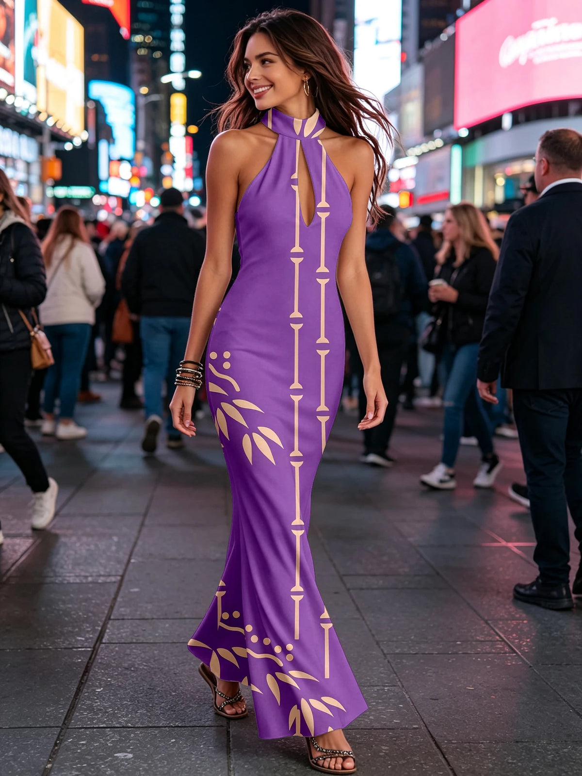 Halter Split Maxi Dress