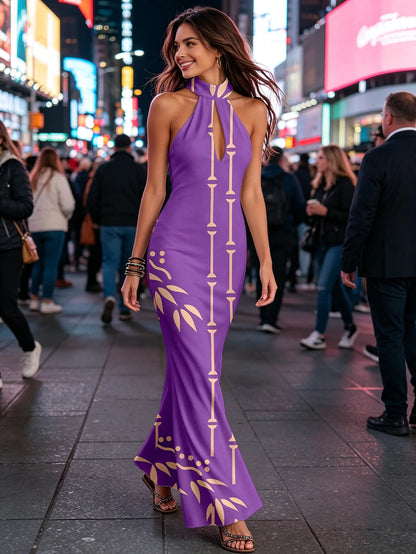 Halter Split Maxi Dress