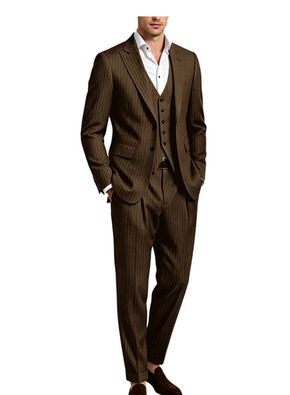 Pinstripe Three-Piece Formal Tuxedo