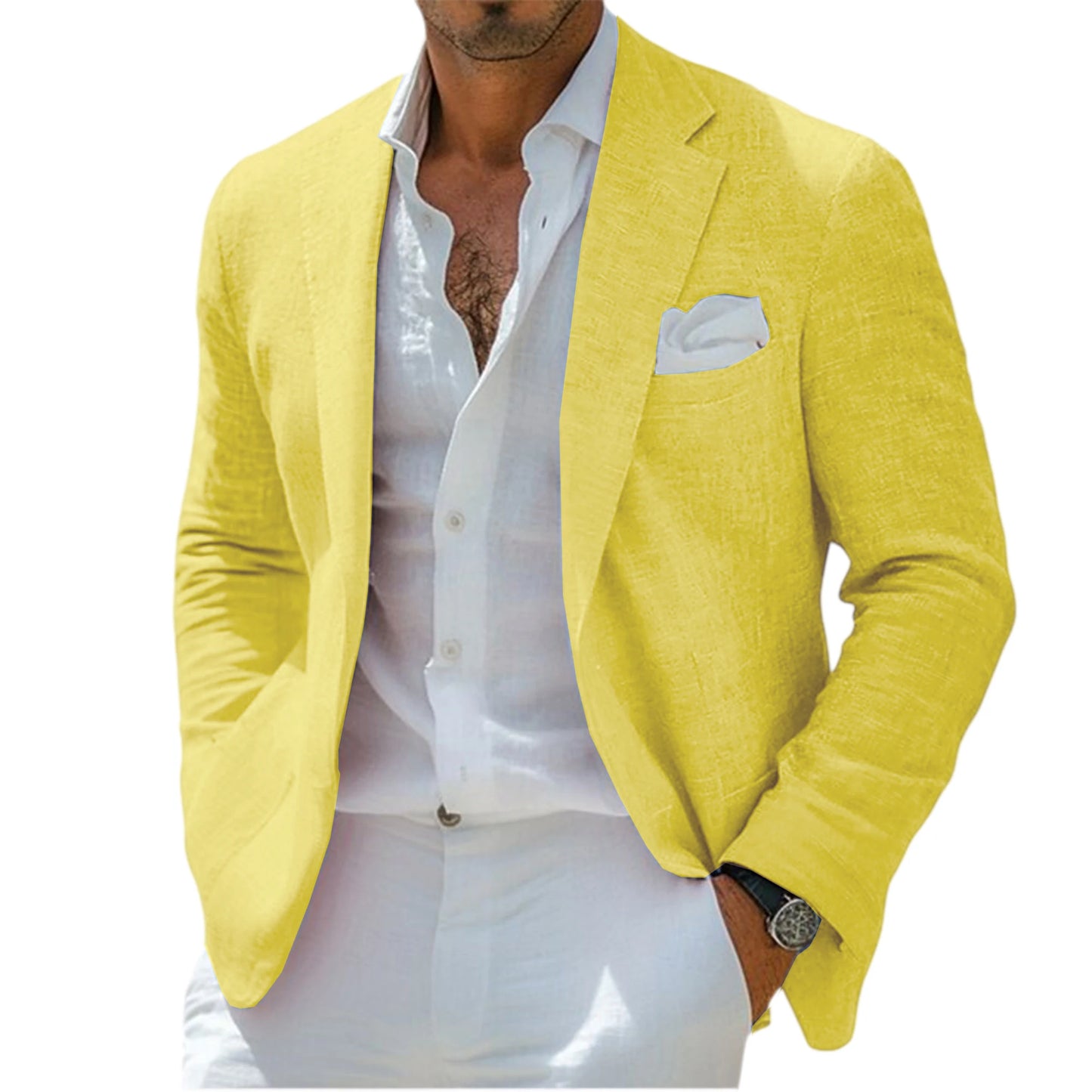 Linen Blend Notch-Lapel Sport Coat