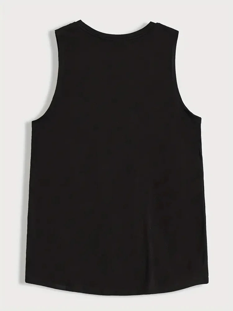 Cross Print Streetwear Tank Top